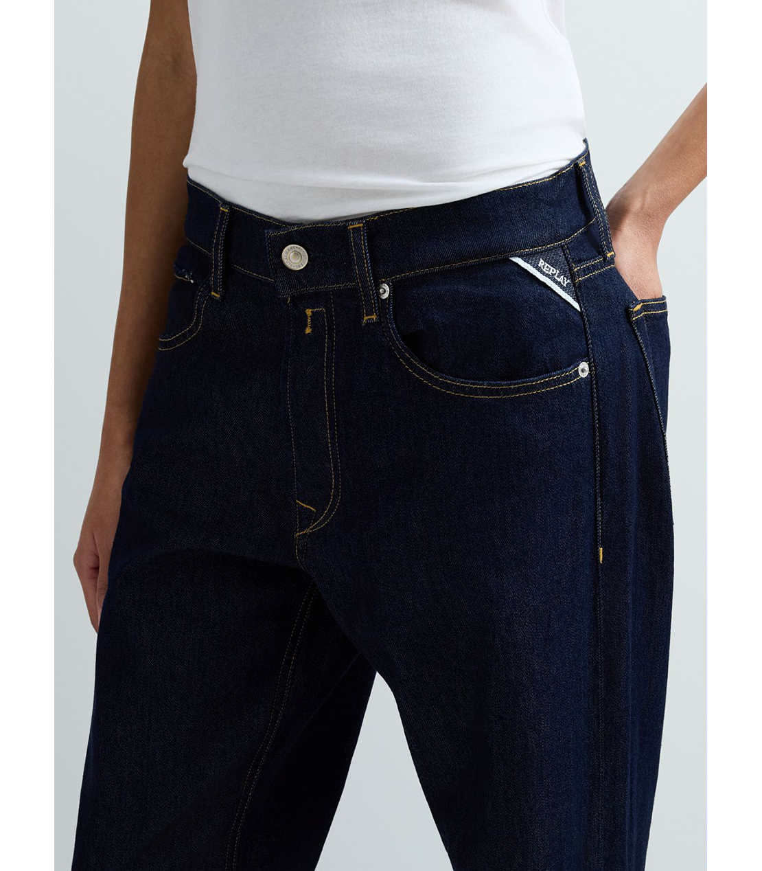 ストレートボーイフィットAUBRY インディゴストレッチデニム 詳細画像 ダークブルー 5